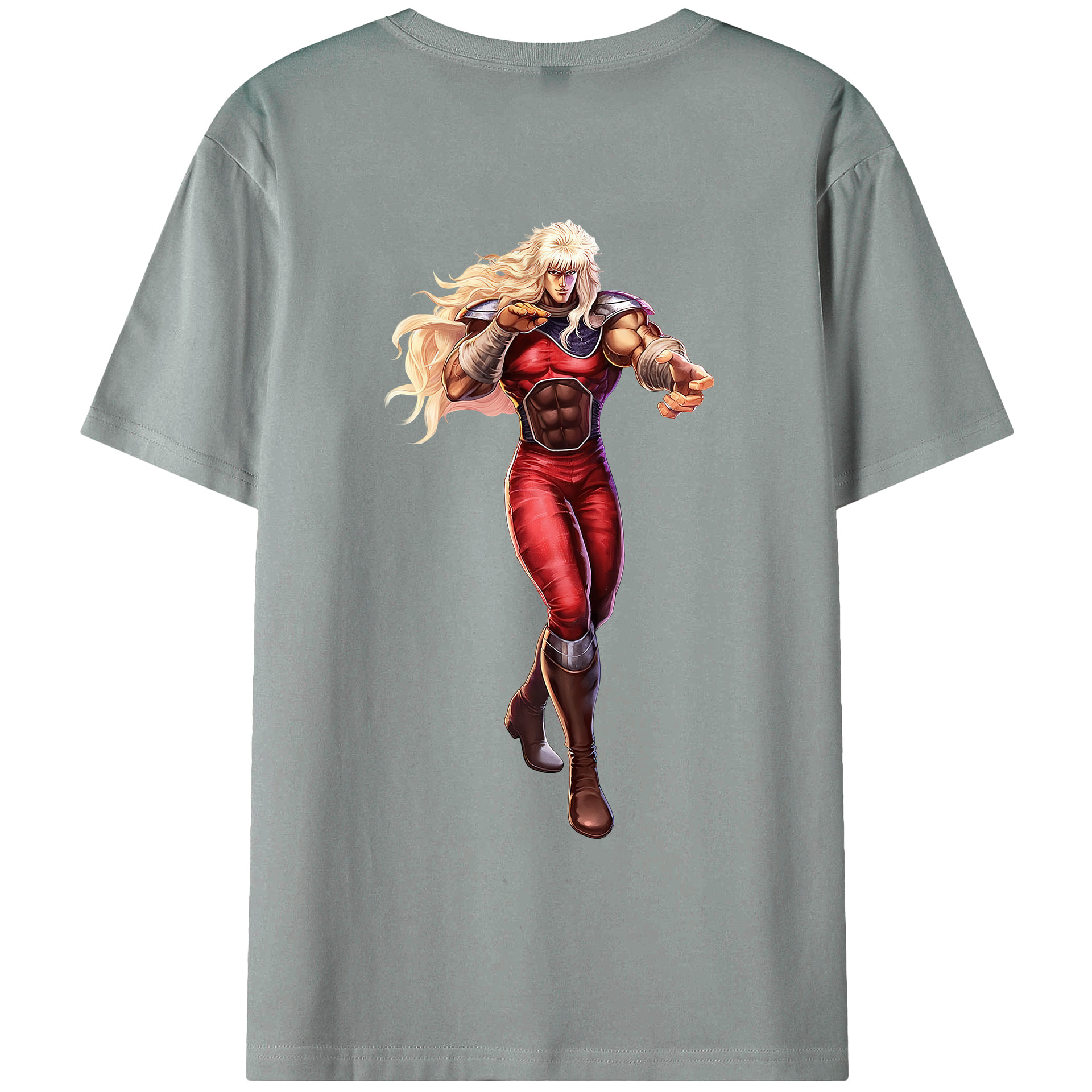 （画像用） 北斗の拳 Fist of the North Star 綿100％ メンズ半袖Tシャツ（バックプリント） 通気性
